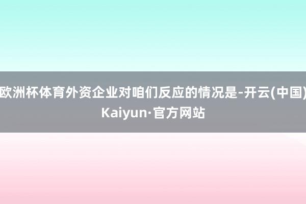 欧洲杯体育外资企业对咱们反应的情况是-开云(中国)Kaiyun·官方网站