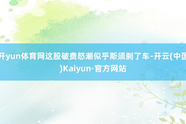 开yun体育网这股破费怒潮似乎斯须刹了车-开云(中国)Kaiyun·官方网站
