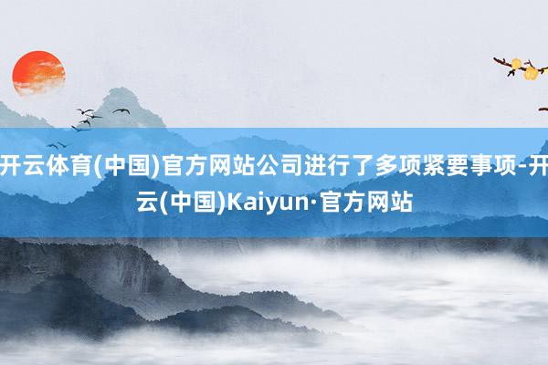 开云体育(中国)官方网站公司进行了多项紧要事项-开云(中国)Kaiyun·官方网站