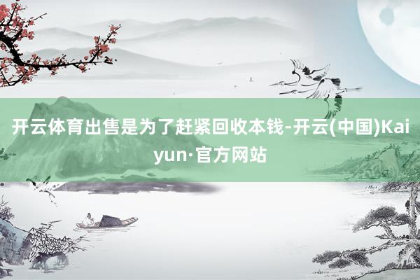 开云体育出售是为了赶紧回收本钱-开云(中国)Kaiyun·官方网站