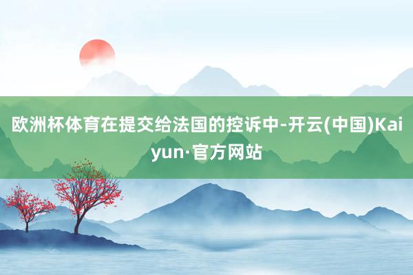 欧洲杯体育在提交给法国的控诉中-开云(中国)Kaiyun·官方网站