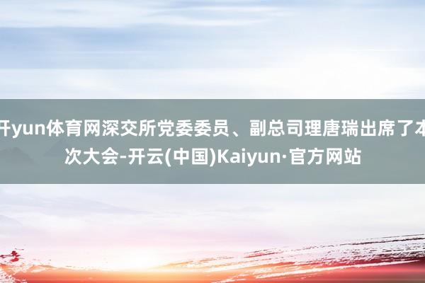 开yun体育网深交所党委委员、副总司理唐瑞出席了本次大会-开云(中国)Kaiyun·官方网站