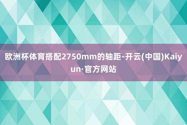 欧洲杯体育搭配2750mm的轴距-开云(中国)Kaiyun·官方网站