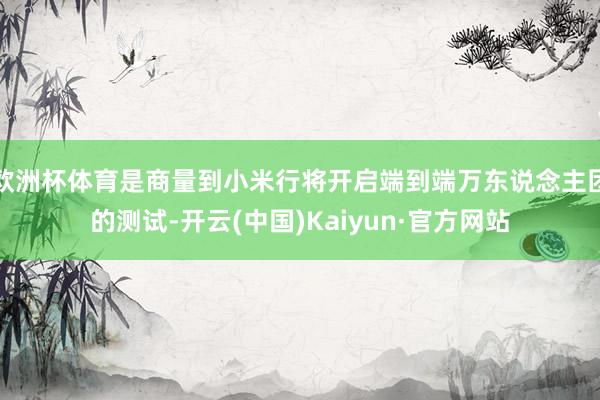 欧洲杯体育是商量到小米行将开启端到端万东说念主团的测试-开云(中国)Kaiyun·官方网站
