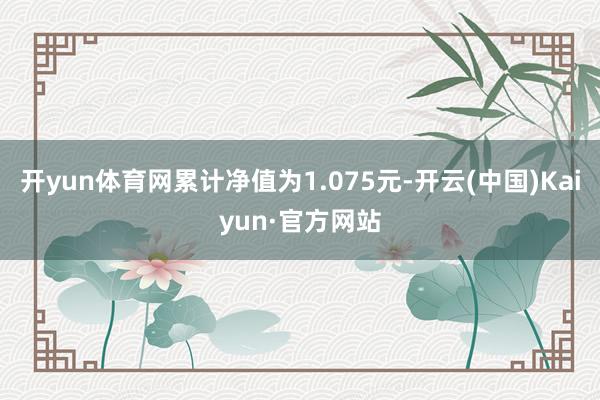 开yun体育网累计净值为1.075元-开云(中国)Kaiyun·官方网站