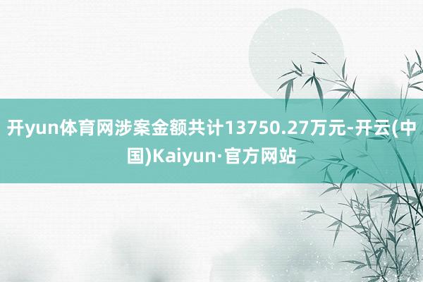 开yun体育网涉案金额共计13750.27万元-开云(中国)Kaiyun·官方网站