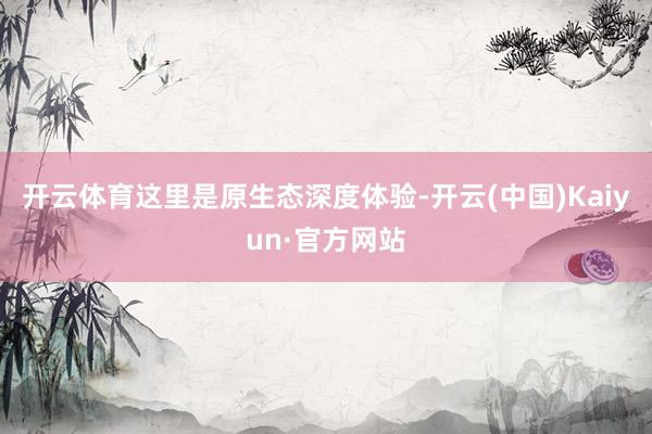 开云体育这里是原生态深度体验-开云(中国)Kaiyun·官方网站