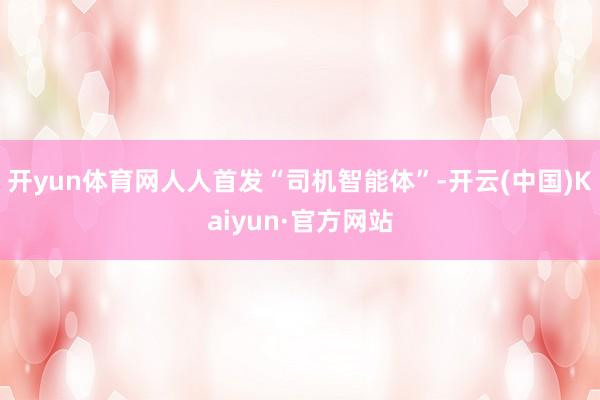 开yun体育网人人首发“司机智能体”-开云(中国)Kaiyun·官方网站