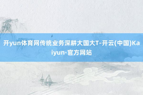 开yun体育网传统业务深耕大国大T-开云(中国)Kaiyun·官方网站