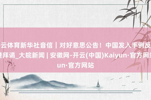 开云体育新华社音信｜对好意思公告！中国发入手例反回避拜谒_大皖新闻 | 安徽网-开云(中国)Kaiyun·官方网站