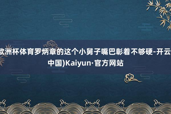 欧洲杯体育罗炳章的这个小舅子嘴巴彰着不够硬-开云(中国)Kaiyun·官方网站