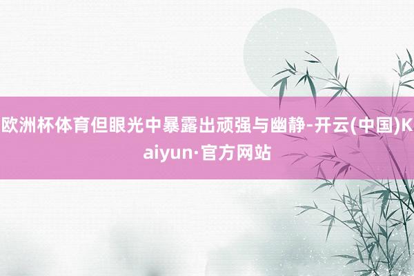 欧洲杯体育但眼光中暴露出顽强与幽静-开云(中国)Kaiyun·官方网站