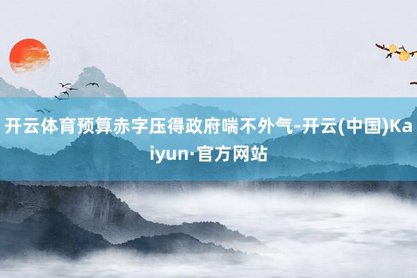 开云体育预算赤字压得政府喘不外气-开云(中国)Kaiyun·官方网站