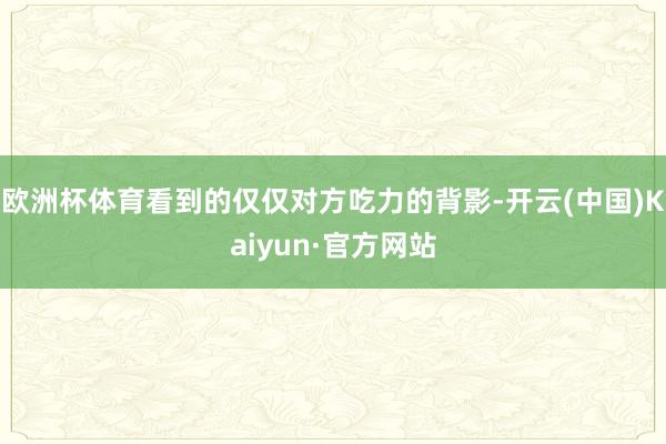 欧洲杯体育看到的仅仅对方吃力的背影-开云(中国)Kaiyun·官方网站