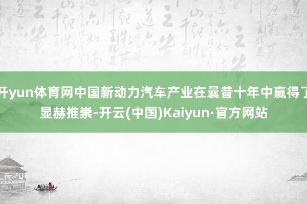 开yun体育网中国新动力汽车产业在曩昔十年中赢得了显赫推崇-开云(中国)Kaiyun·官方网站