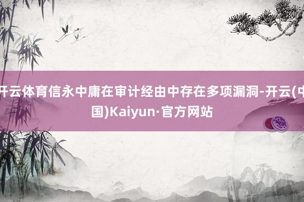开云体育信永中庸在审计经由中存在多项漏洞-开云(中国)Kaiyun·官方网站