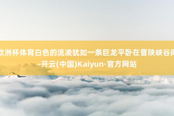 欧洲杯体育白色的流凌犹如一条巨龙平卧在晋陕峡谷间-开云(中国)Kaiyun·官方网站