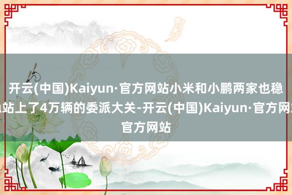 开云(中国)Kaiyun·官方网站小米和小鹏两家也稳稳站上了4万辆的委派大关-开云(中国)Kaiyun·官方网站