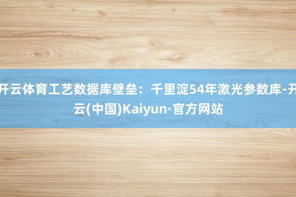 开云体育工艺数据库壁垒：千里淀54年激光参数库-开云(中国)Kaiyun·官方网站