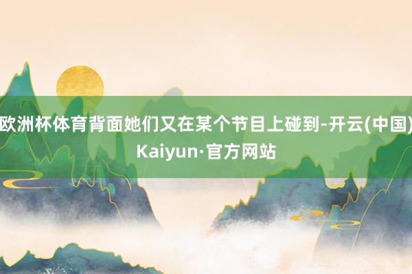欧洲杯体育背面她们又在某个节目上碰到-开云(中国)Kaiyun·官方网站