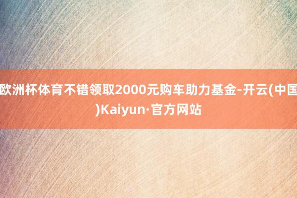 欧洲杯体育不错领取2000元购车助力基金-开云(中国)Kaiyun·官方网站