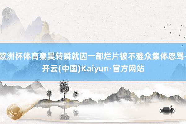 欧洲杯体育秦昊转瞬就因一部烂片被不雅众集体怒骂-开云(中国)Kaiyun·官方网站