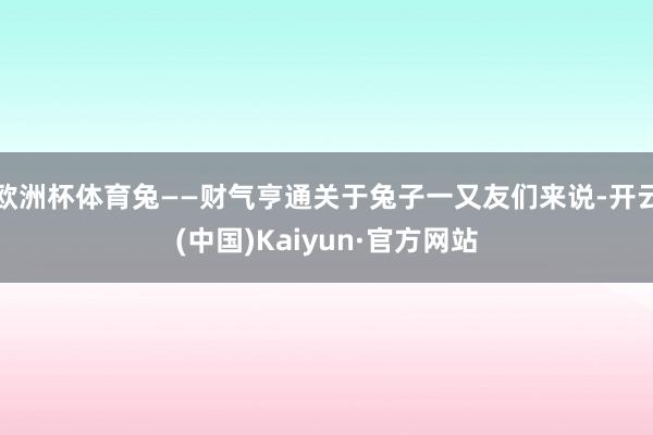 欧洲杯体育兔——财气亨通关于兔子一又友们来说-开云(中国)Kaiyun·官方网站