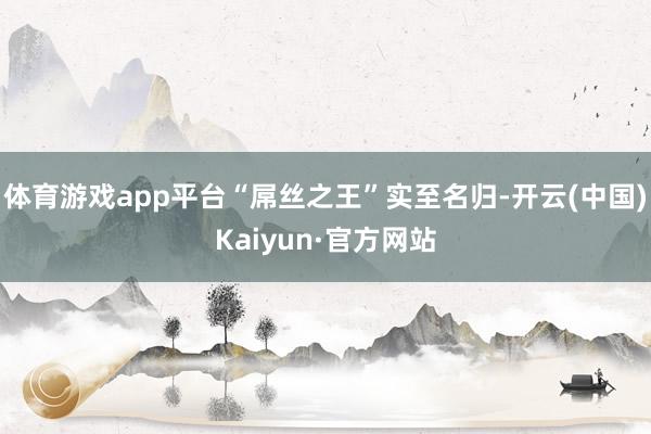 体育游戏app平台“屌丝之王”实至名归-开云(中国)Kaiyun·官方网站