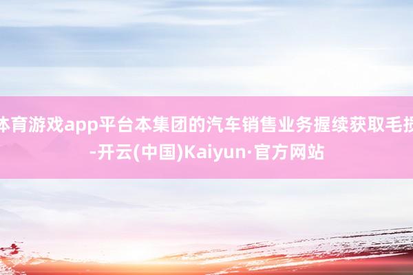 体育游戏app平台本集团的汽车销售业务握续获取毛损-开云(中国)Kaiyun·官方网站