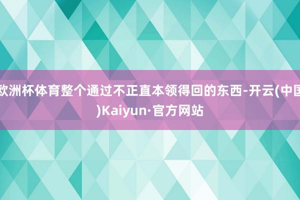 欧洲杯体育整个通过不正直本领得回的东西-开云(中国)Kaiyun·官方网站