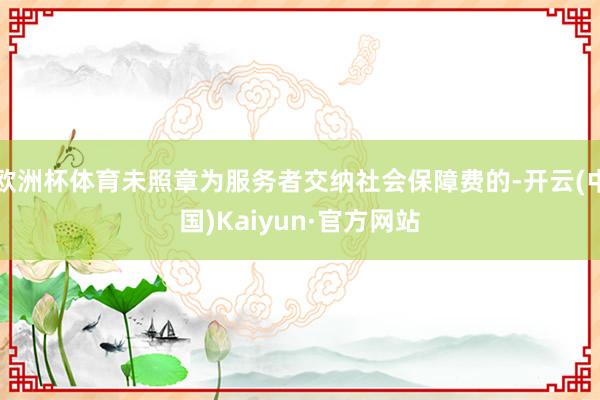 欧洲杯体育未照章为服务者交纳社会保障费的-开云(中国)Kaiyun·官方网站