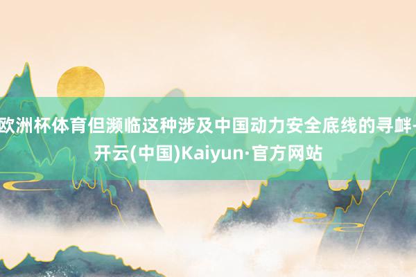 欧洲杯体育但濒临这种涉及中国动力安全底线的寻衅-开云(中国)Kaiyun·官方网站