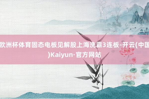 欧洲杯体育固态电板见解股上海洗霸3连板-开云(中国)Kaiyun·官方网站