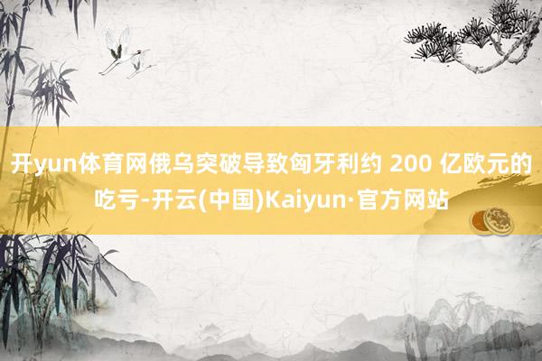 开yun体育网俄乌突破导致匈牙利约 200 亿欧元的吃亏-开云(中国)Kaiyun·官方网站