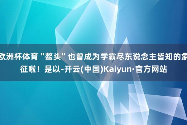 欧洲杯体育“鳌头”也曾成为学霸尽东说念主皆知的象征啦！是以-开云(中国)Kaiyun·官方网站