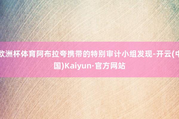欧洲杯体育阿布拉夸携带的特别审计小组发现-开云(中国)Kaiyun·官方网站