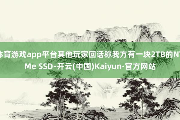 体育游戏app平台其他玩家回话称我方有一块2TB的NVMe SSD-开云(中国)Kaiyun·官方网站