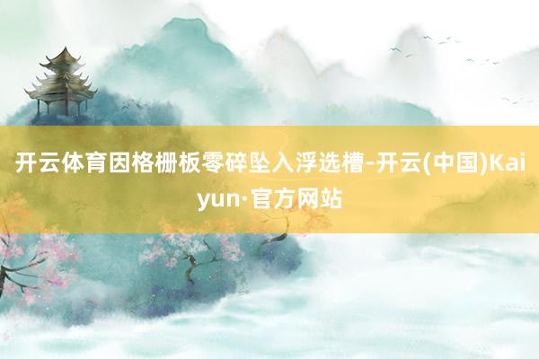 开云体育因格栅板零碎坠入浮选槽-开云(中国)Kaiyun·官方网站