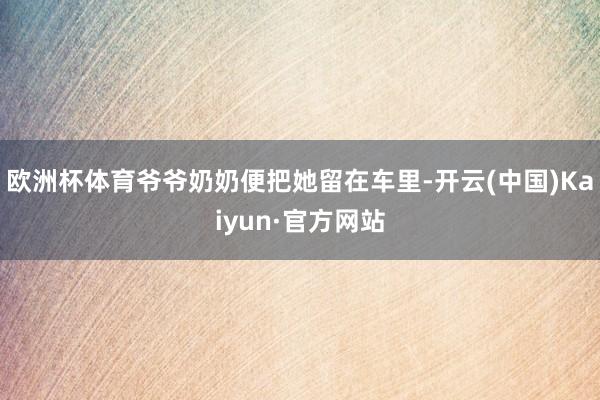 欧洲杯体育爷爷奶奶便把她留在车里-开云(中国)Kaiyun·官方网站