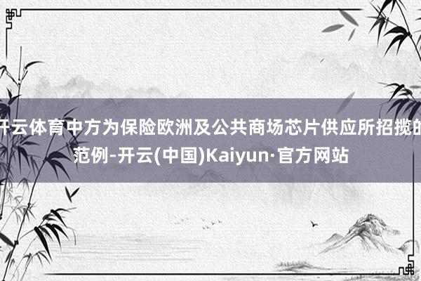 开云体育中方为保险欧洲及公共商场芯片供应所招揽的范例-开云(中国)Kaiyun·官方网站