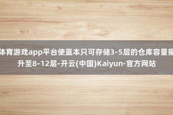 体育游戏app平台使蓝本只可存储3-5层的仓库容量擢升至8-12层-开云(中国)Kaiyun·官方网站