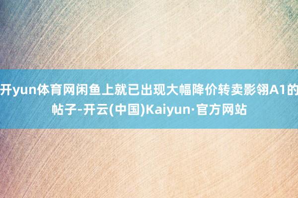 开yun体育网闲鱼上就已出现大幅降价转卖影翎A1的帖子-开云(中国)Kaiyun·官方网站